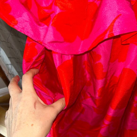 Classic Rose Peplum Midi Dress - kate spade new york Pink/Red size 17 EUC - Picture 6 of 10